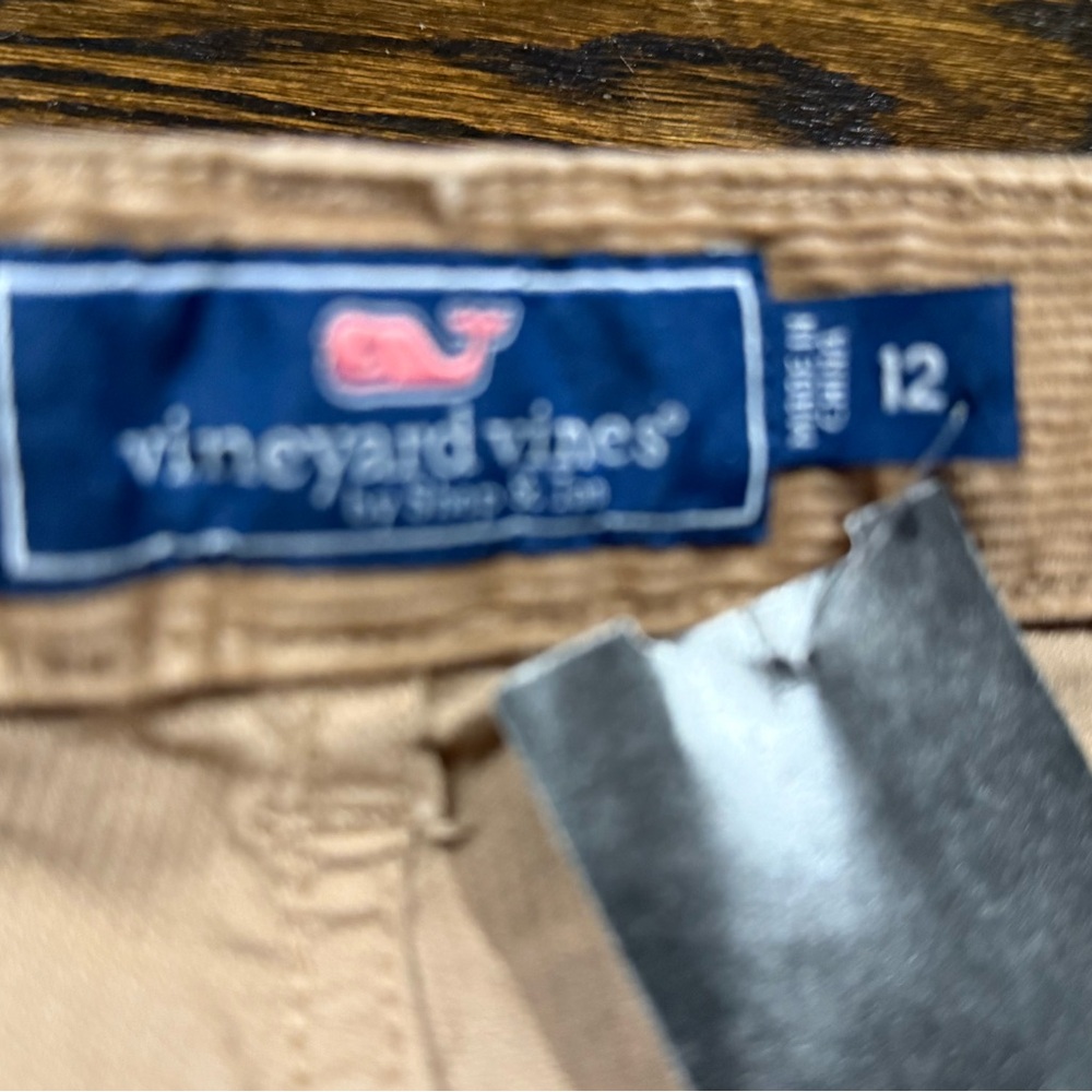 New Vineyard Vines Boy’s Sz 12 Brown Corduroy Pants w Adjustable Waist Tabs - Picture 5 of 5